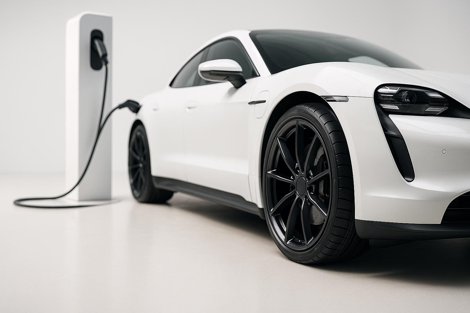 Elektro-Sportwagen an einer Ladestation (Symbolbild, KI-generiert, OpenAI)